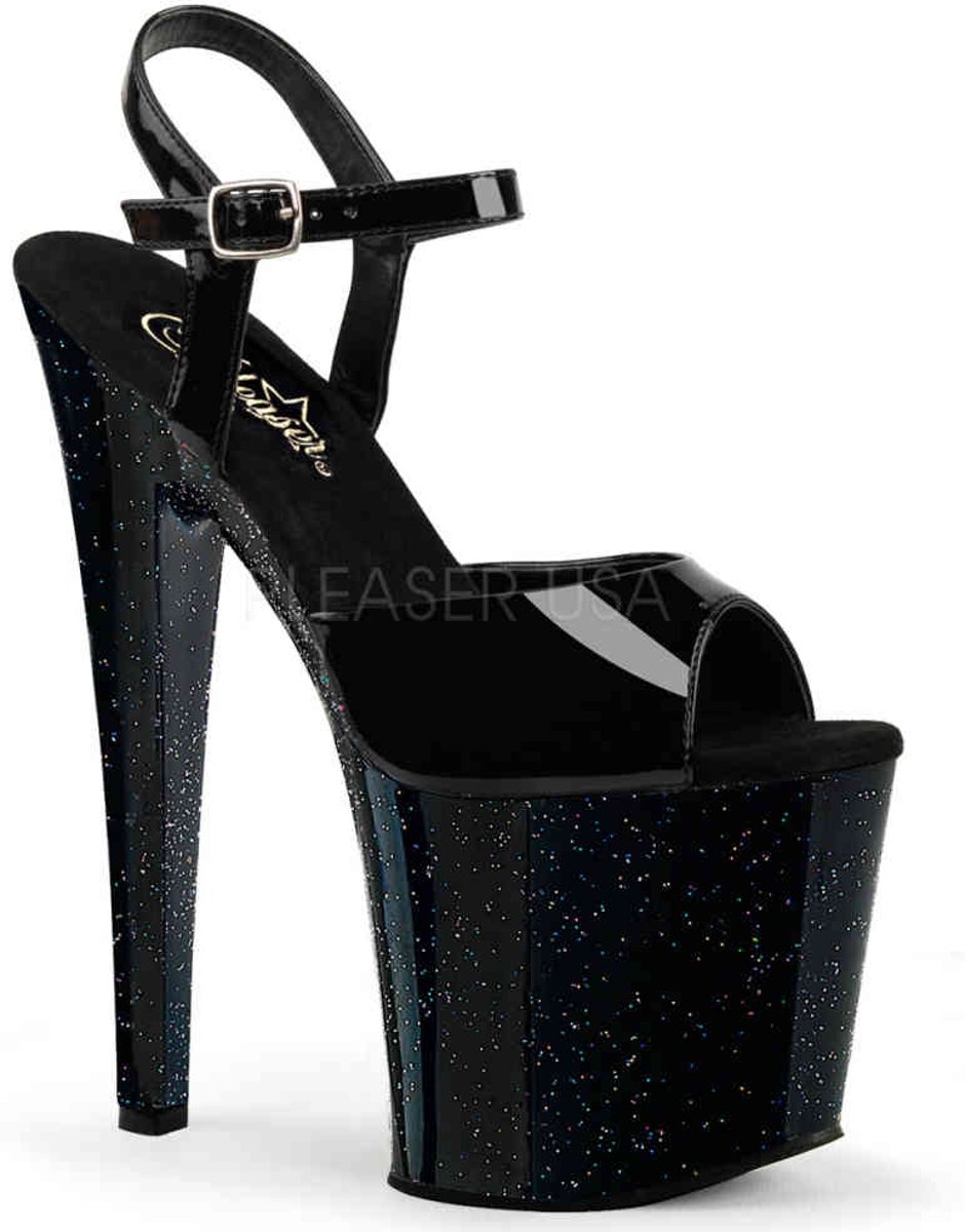 EU 35 = US 5 | TABOO-709MG | 7 1/2 Heel, 3 1/2 PF Ankle Strap Sandal w/Glitter